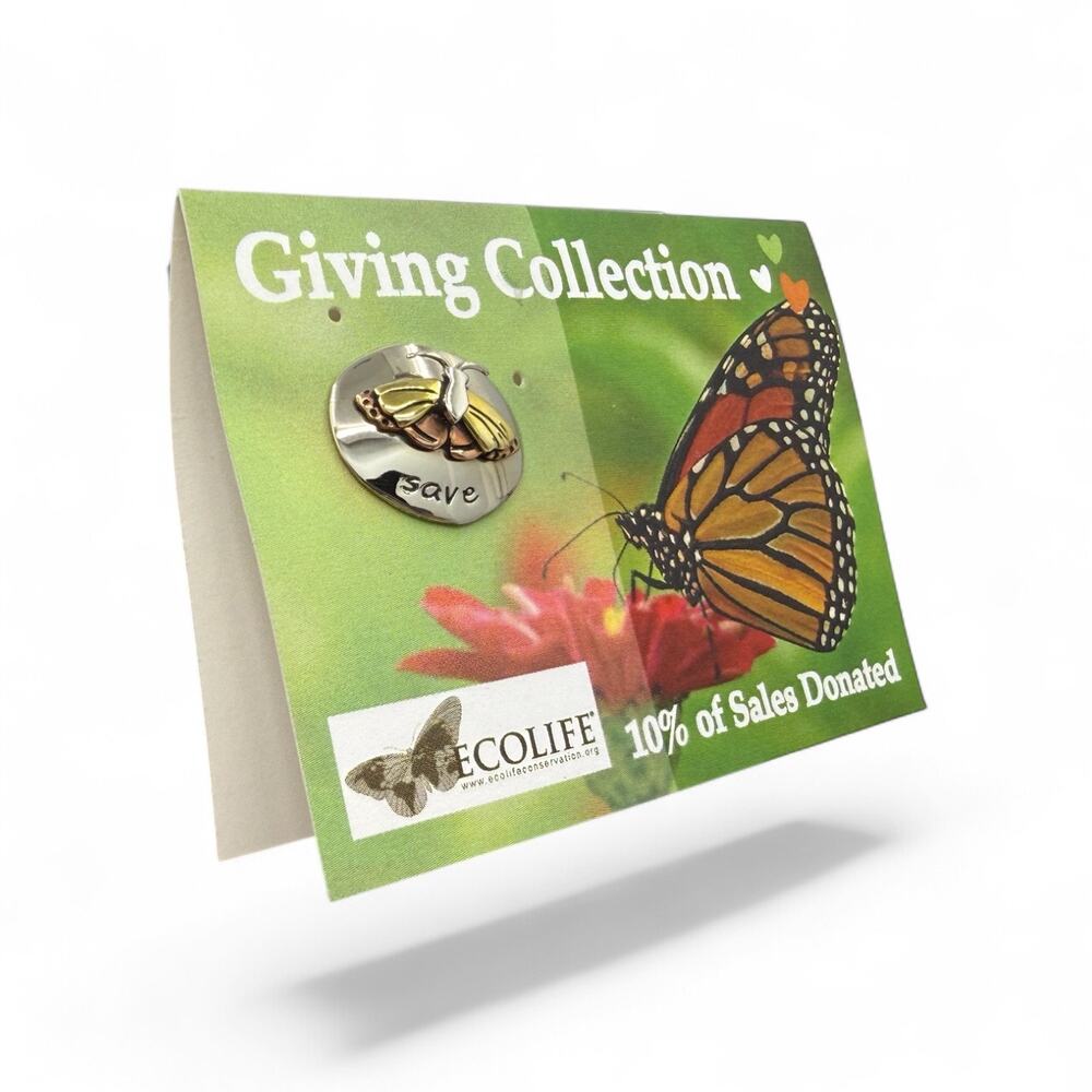 Far Fetched Save Monarch Butterflies Tie Tack Lapel Pin Artisan Fair Trade NEW